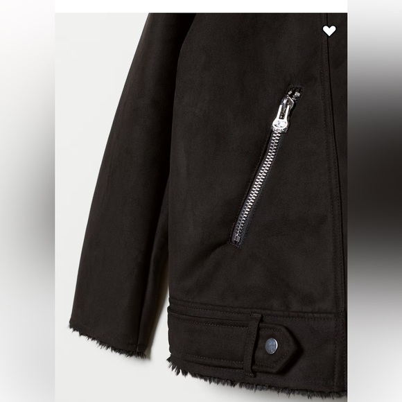 H&M FAUX FUR-LINED BIKER JACKET - Picture 9 of 15